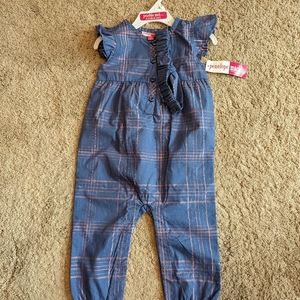 Penelope Mack Baby Girl Jumpsuit & Headband 12 months NWT